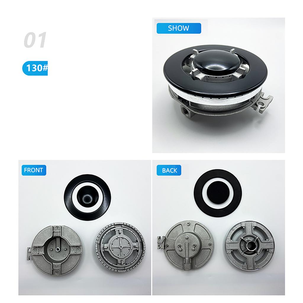 Metal Stove Burner and Knob Set Cooktop Burner Heads and Control Knobs Ranges Burner Caps Metal Texture for Stove