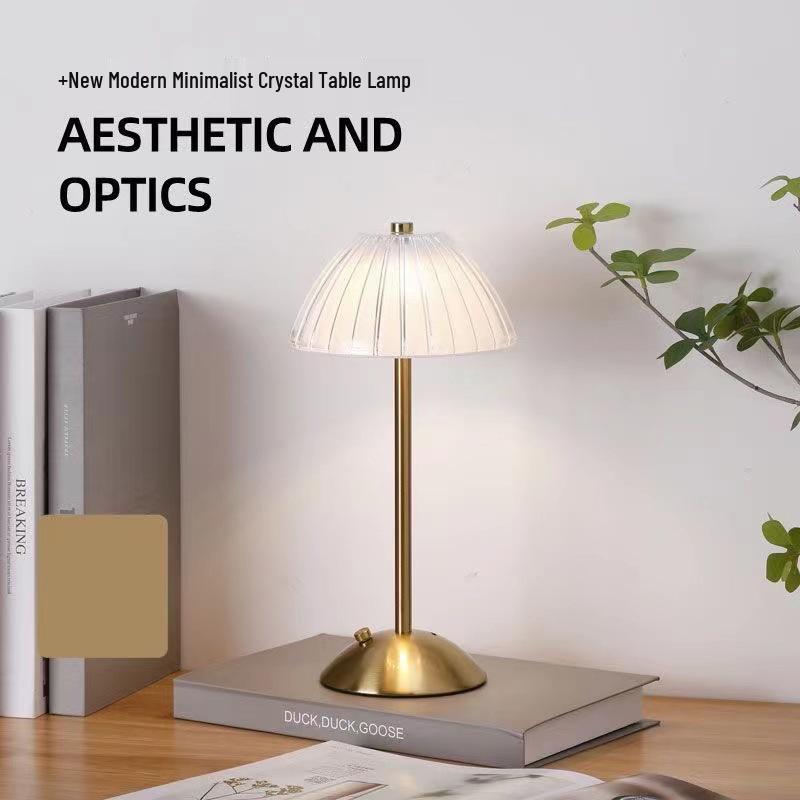Luxury Crystal Pumpkin Bedside Lamp: Elegantly Designed Charging Night Light with a Simple Atmosphere