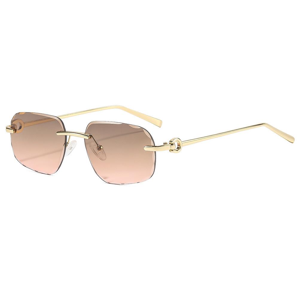 Metal Frame Square Sunglasses For Women Men Uv400 Protection Outdoor Fashion Accessories