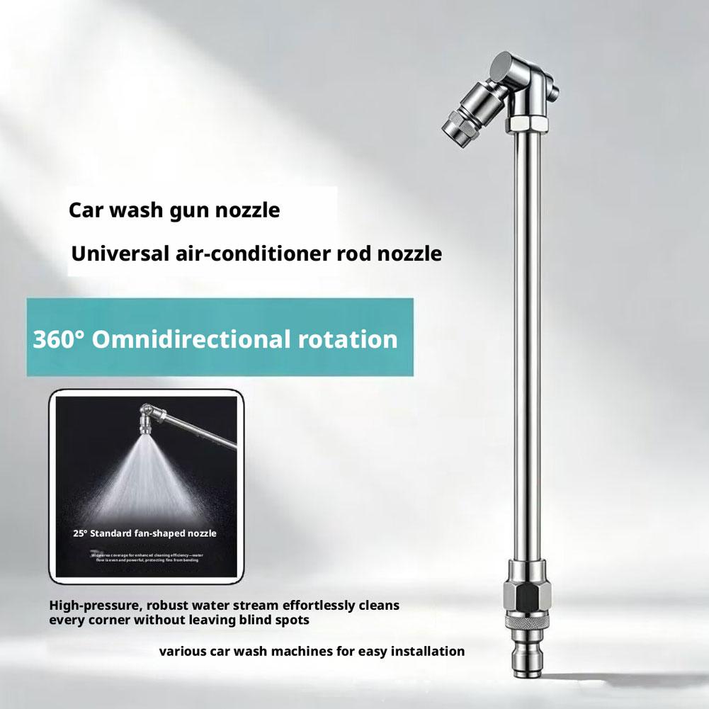 360° Swivel AC Cleaning Wand Rotating Fan Nozzle – 1/4" Quick-Connect, Universal Fit, Wide-Angle Spray for HVAC Coils