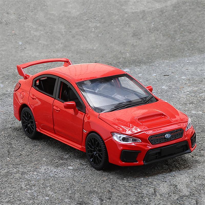 1/30 Subaru Impreza WRX STI Alloy Sports Car Model Diecast Metal Racing Vehicles Car Model Sound Light Simulation Kids Toys Gift