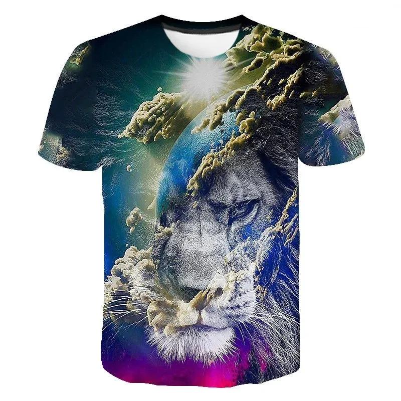 Children's Space Planet 3D Digital Printed Boys' Fashionable and Comfortable Round Neck Short Sleeved T-shirt