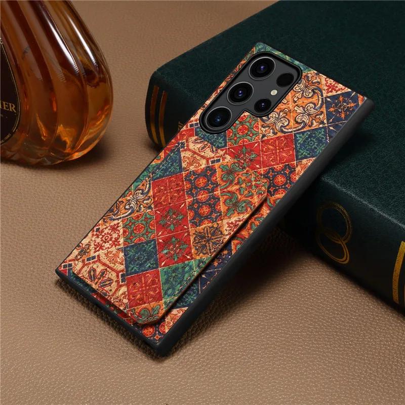 

Flower Figure Wallet Leather Case for Samsung Galaxy S24 S23 S22 S21 S20 Plus Ultra FE Note 20Ultra A05S Shockproof Holder Cover S24