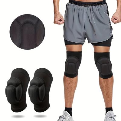 Ginocchiere Sportive Spesse da Uomo Elastiche Antiscivolo Nere Per Supporto per Basket e Fitness Attrezzatura di Supporto Sportivo Ginocchiere con Cinturino Elastico