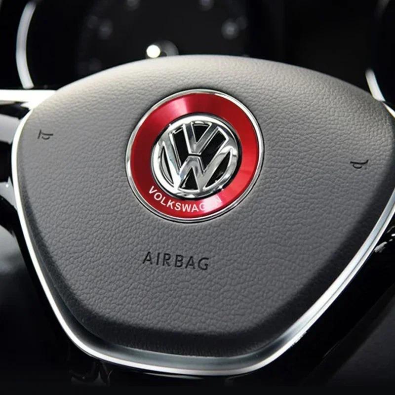 Car Aluminium Alloy Steering Wheel Logo Circle Trim Sticker For Volkswagen VW Golf Polo Jetta CADDY Tiguan Passat Accessories