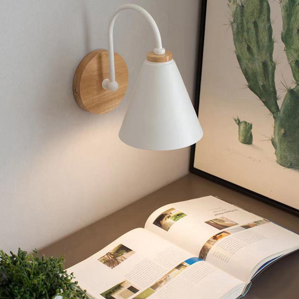 Corridor Wall Lamp Iron Lampshade Wall Mounted Curved Light for Bedroom Living Room Study Without