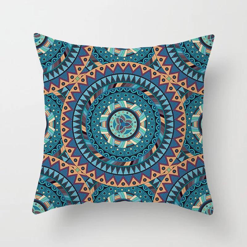Bohemian Geometric Square Pillowcase Ethnic Retro Sofa Pillow Cover Home Decorative Cushion Cover 45x45cm Throw Pillow Case
