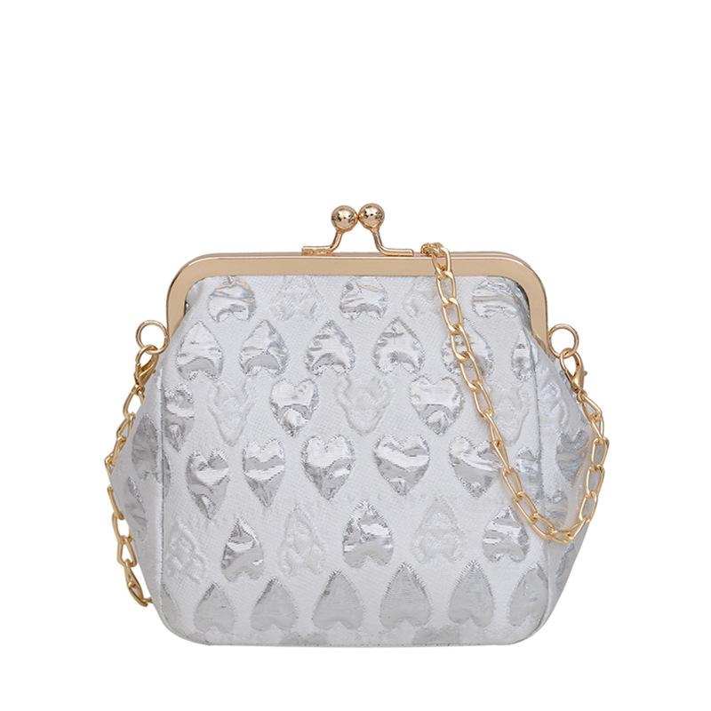 

Textured portable peach heart chain small bag women s 2024 spring new fashion shoulder bag messenger bag