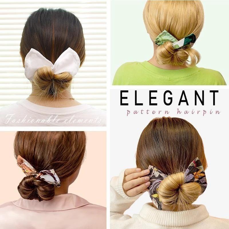 New Fashion Elegant Maker Hair Bands Women Summer Knotted Wire Headband Print Magic Roll Rings Ponytail French Twist Hairstyle Former Maker