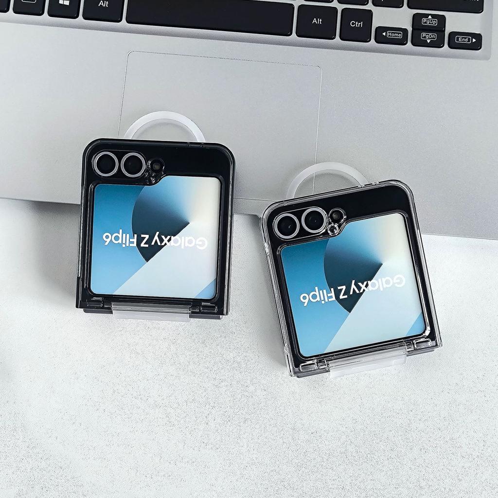 Neu für Samsung ZFlip6 Handyhülle Armband Transparent Faltbar Flip5 Hautgefühl Handy Schutzhülle