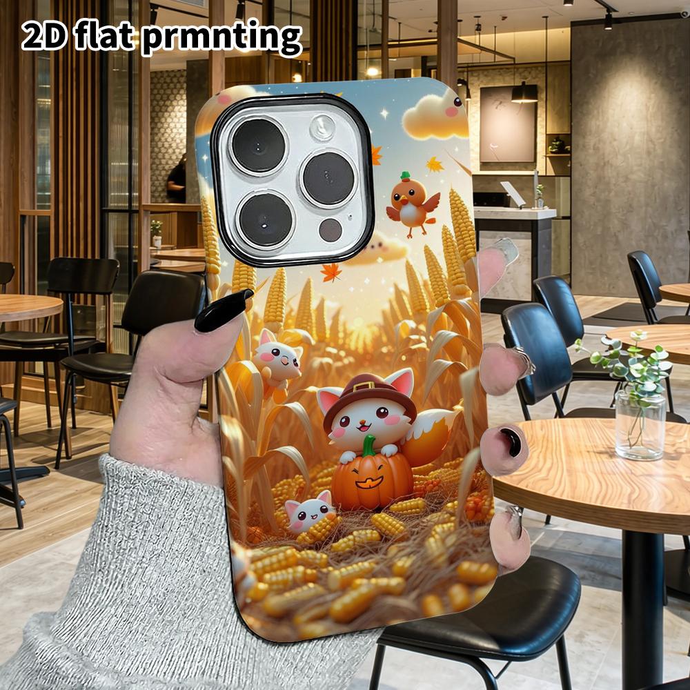 Phone Case: 2D Flat Design Suitable for iPhone 18, 17, 16, 15, 14, 13 Pro Film Protective Case, Couple Style, Autumn Harvest, Christmas and Halloween 