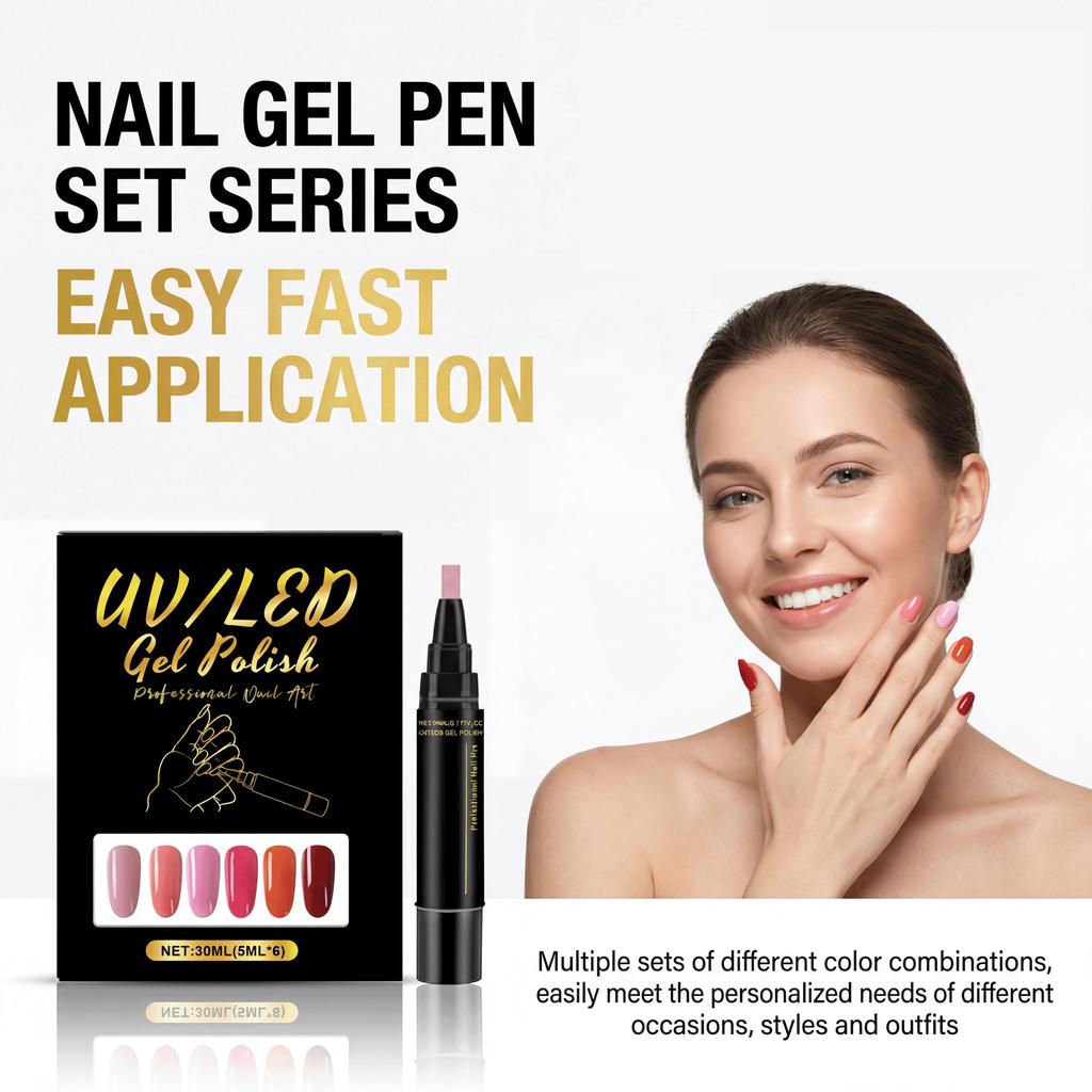 6 Color DIY Nail Art Pens High Pigment Vibrant Shades Easy To Use For Nail Design Safe Nail Decor Waterproof Nail Polish Pen Kit