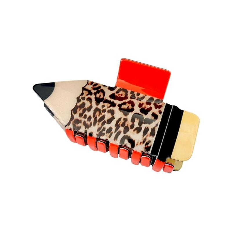

Stylish Acrylic Pencil Hair Clip With Leopard Print Portable Accessory Decoration for All Hairstyles and Everyday Wear