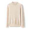 100 pure cashmere shirt solid color flat semi-turtleneck sweater basic knitting men