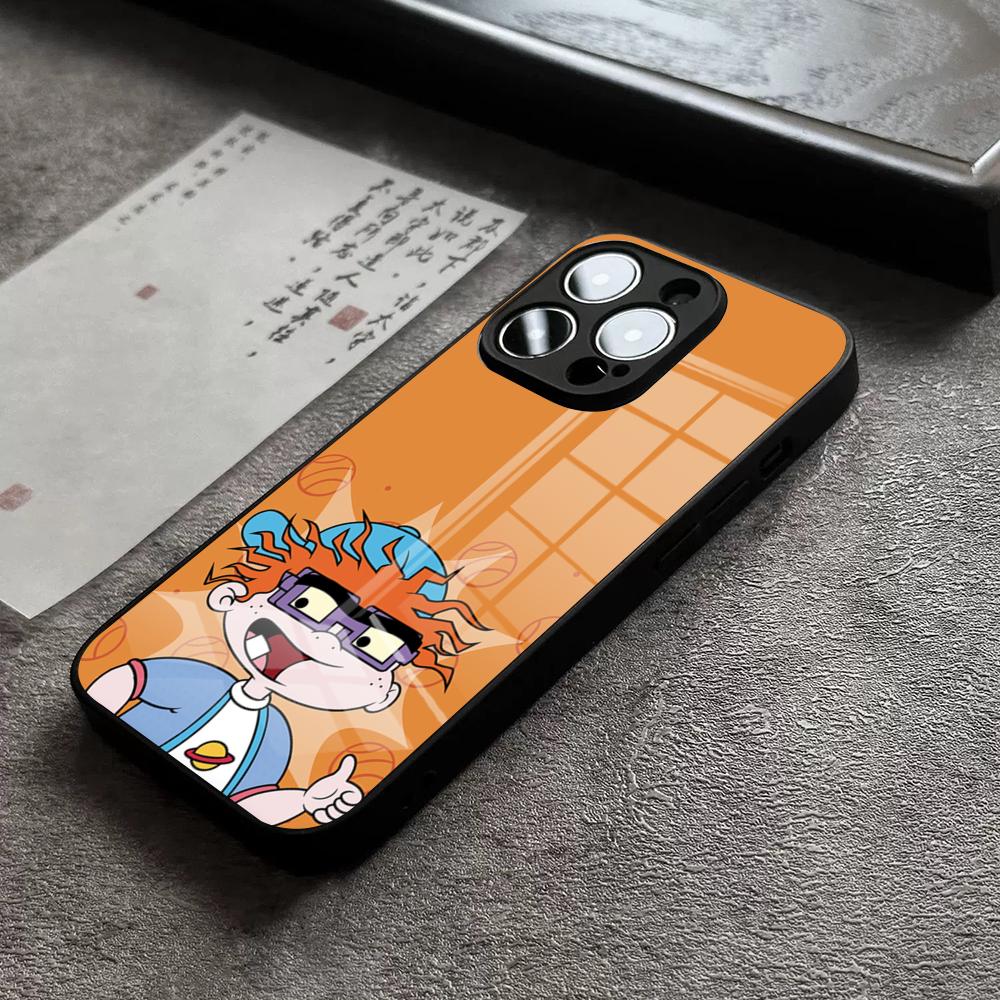 Phone Case For IPhone 17 Pro Max 14 Pro 15 12 11 13 Mini X XR XS 16 Plus SE Glass Cover Boy & Girl Rugrats Chuckie's