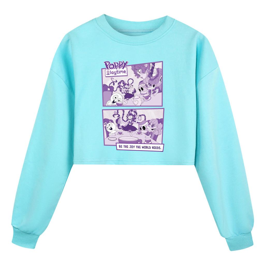 5632 Kids Girls Lily Lovebraids Printed Short Style Loose Long Sleeves Sweatshirt