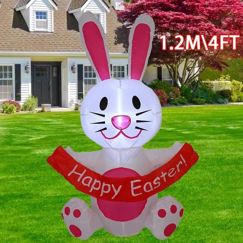 Osterhase Aufblasbare Dekorationen Aufblasbare Ostern Bunte Eier Eingebaute LED DIY Garten Hof Rasen Innen Außen Partydekor