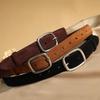 Vintage Women'S Leather Belt With Metal Snap For Jeans Medium Width Minimalist Modern Design Suitable For Various Styles
