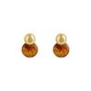 Pendant Vintage Women's Earrings Fashion Jewelry Amber Ear Stud Amber Color Earrings  Women