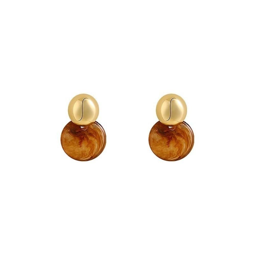 Pendant Vintage Women's Earrings Fashion Jewelry Amber Ear Stud Amber Color Earrings  Women
