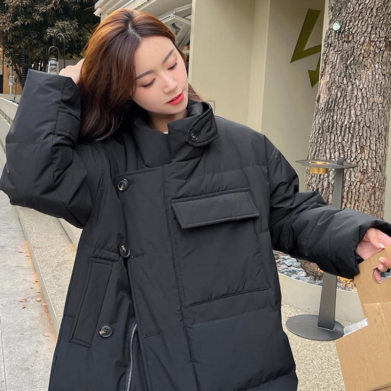 New down cotton-padded clothes women's long over-the-knee winter cotton clothes trend thickened design cotton clothes jacket
