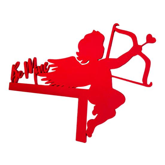 

Декор для двери в виде купидона, деревянная табличка на углу двери ко Дню святого Валентина, тема любви красный