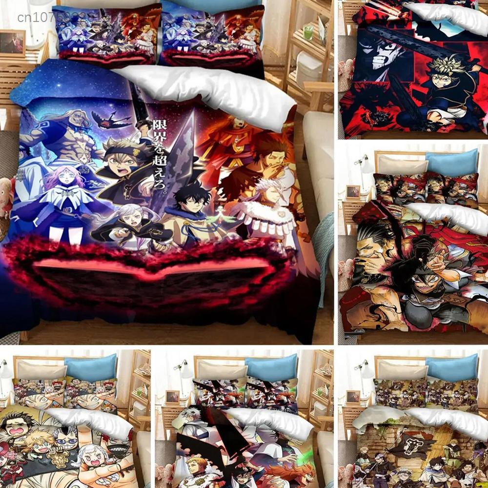 Anime Black Clover Asta Bedding Set Duvet Cover Bedroom Comforter Covers Single Twin King Size Quilt Cover Home Textile 2/3PCS