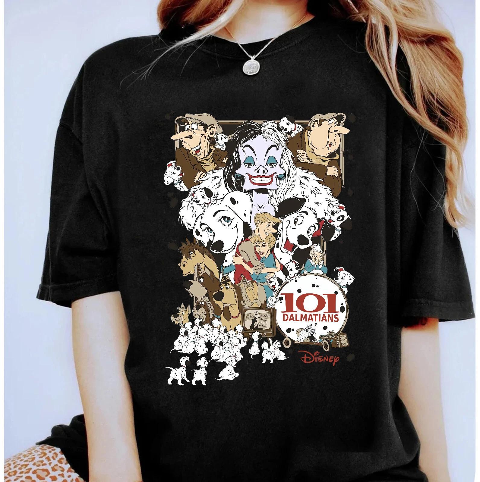 Disney 101 Dalmatians Vintage Group Unisex Adul100% Cotton T-shirt Mens Tees Top Sweatshirt Kid Tee M