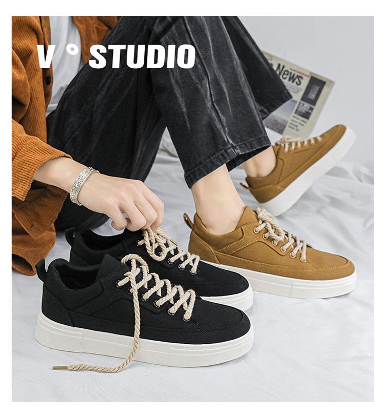 Men's Height-Boosting Thick-Soled Canvas Shoes - Breathable Summer Retro Lace-Up Sneakers