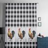 Farm Rooster Black And White Plaid Sheer Curtains For Living Room Bedroom Home Decor Kitchen Tulle For Windows Voile Drapes