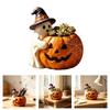 Resin Pumpkin Shape Planter Decorative Pen Cup Container for Halloween Party Decoration Tabletop, Shelf Display