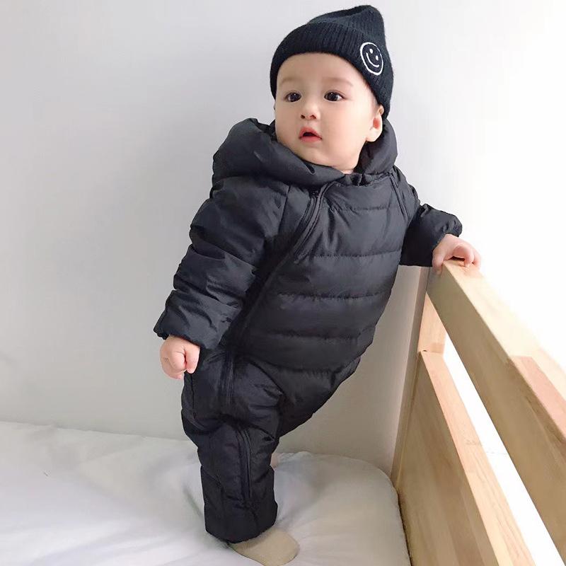 Baby Fashionable Versatile Padded Lined Onesie Down Jacket Cotton Cozy Thickened -Windproof High Quality Lightweight Warm Outdoor Indoor Cute Jacket