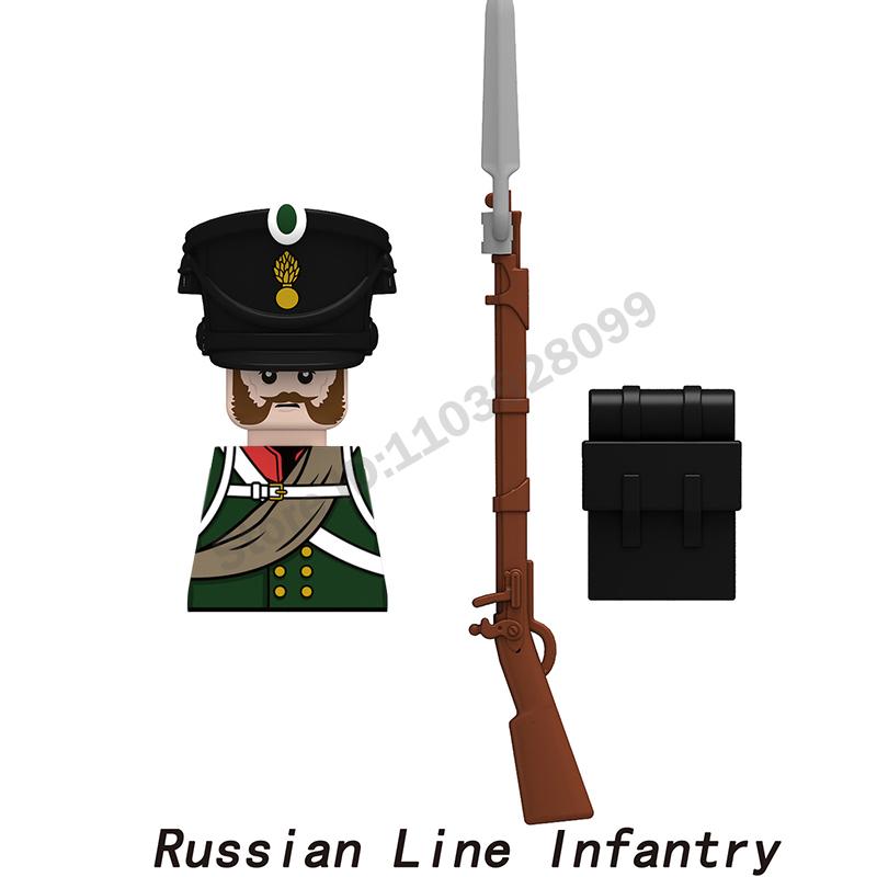 Middle Ages Military Napoleonic Wars Figures Building Block British French Prussia Infantry Knight General Duke Characters Brick