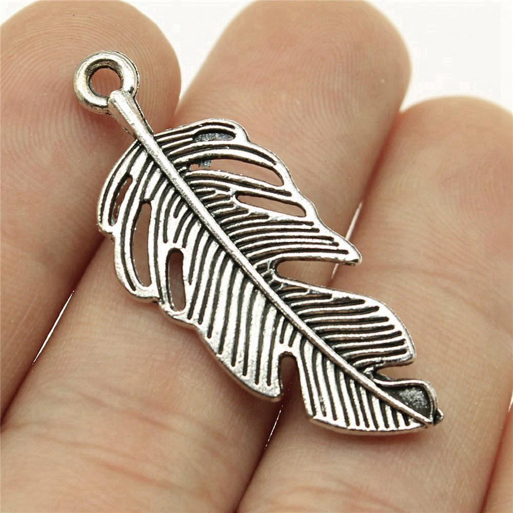 Feathers Leaf Nature Charm Antique Bronze Zinc Alloy Jewelry Making Supplies Bracelet Making Style Pendants