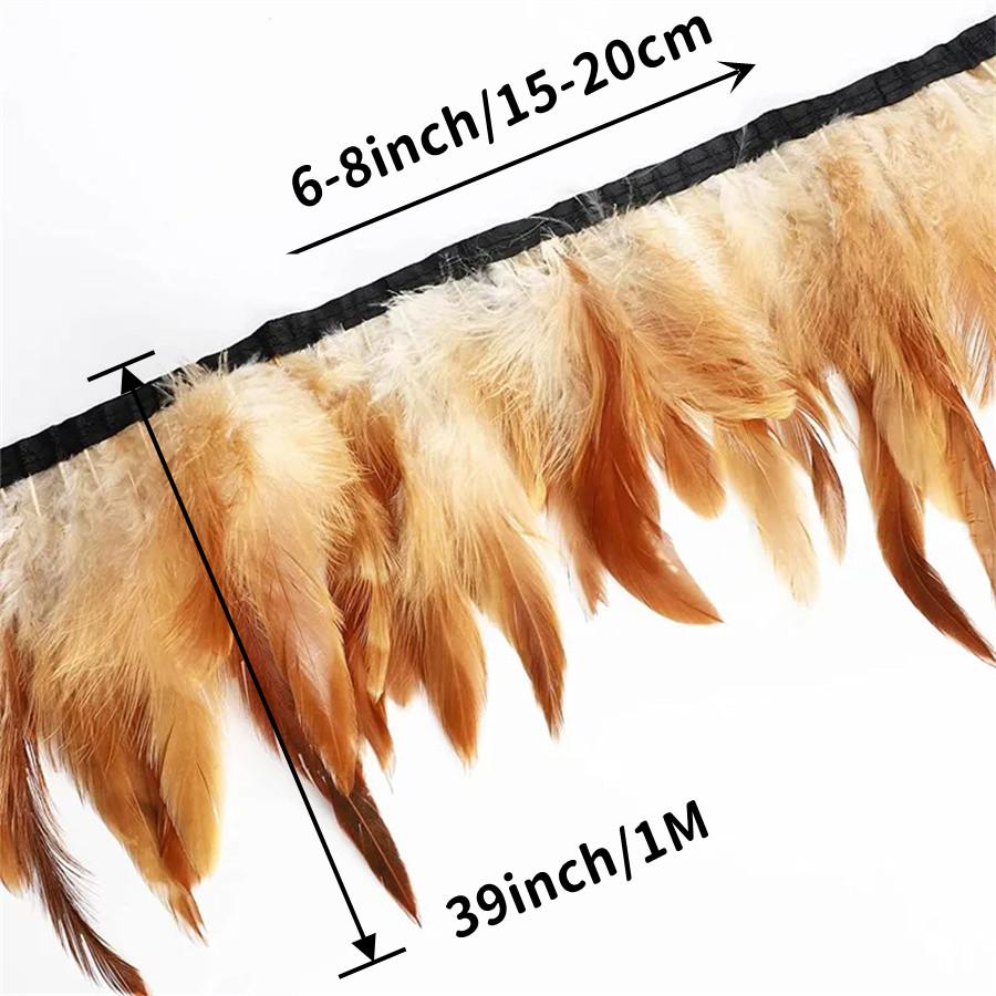 1/10M Rooster Feather Trim Sewing Crafts DIY Christmas Plume Natural Feather Ribbon Jewelry Making Wedding Party Decor