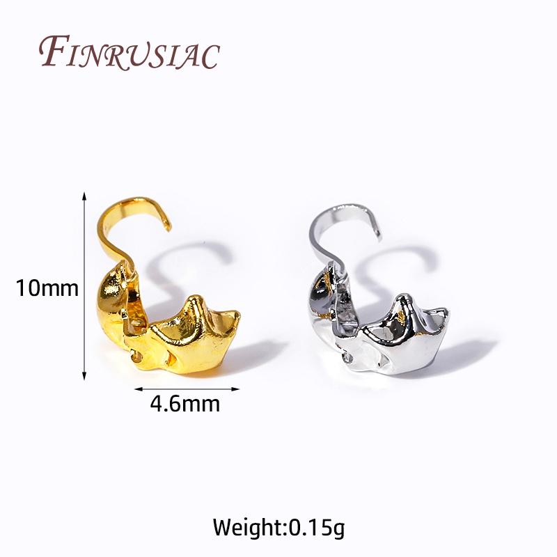 Brass End Crimps Beads Tips Covered Clasps Connector DIY Jewelry Findings Accessories 18K Gold Plated Star Double-Cup Bead Tip
