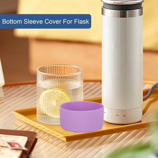 Flask Silicone Boot Rhombus Texture Water Bottle Bottom Sleeve Non-slip Anti-scratch Vacuum