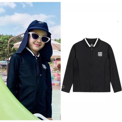 Chic Black Rash Guard Zip Up Top Kkd3017