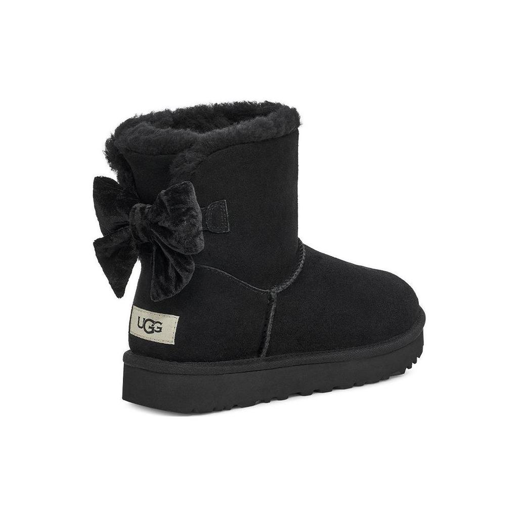 UGG Mini Bailey Bow Crushed Velvet Boot 'Black' Women's 1138172-BLK
