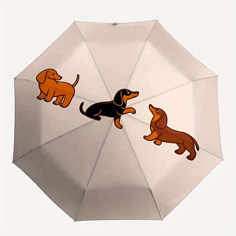 

1pc Dachshund Puppy Automatic Open/Close Exquisite Umbrella - Compact Travel Umbrella, 8-Rib Heavy-Duty Construction, Ideal Gift, Outdoor Ac