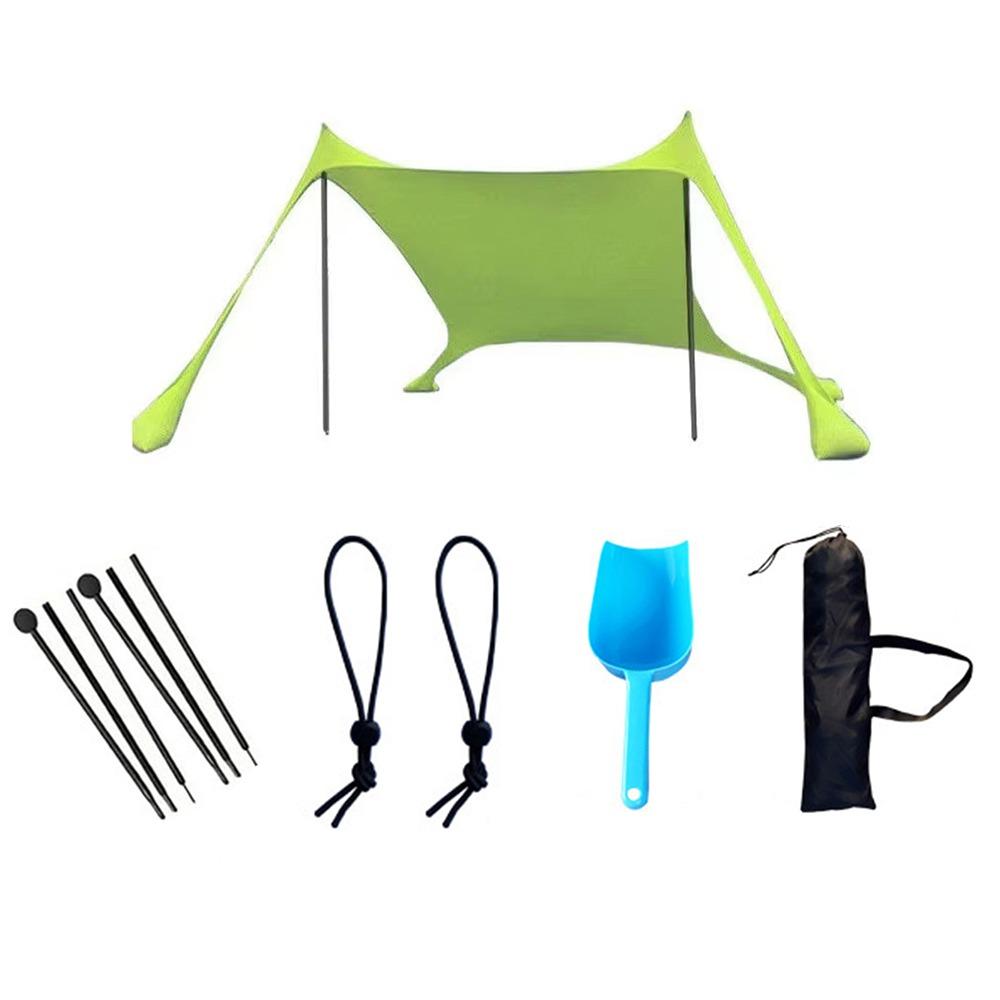 

Портативная уличная пляжная палатка, устойчивая к ультрафиолетовому излучению, укрытие от солнца для кемпинга, семейный пляжный тент для жизни на открытом воздухе 200*160*150CM зелёный