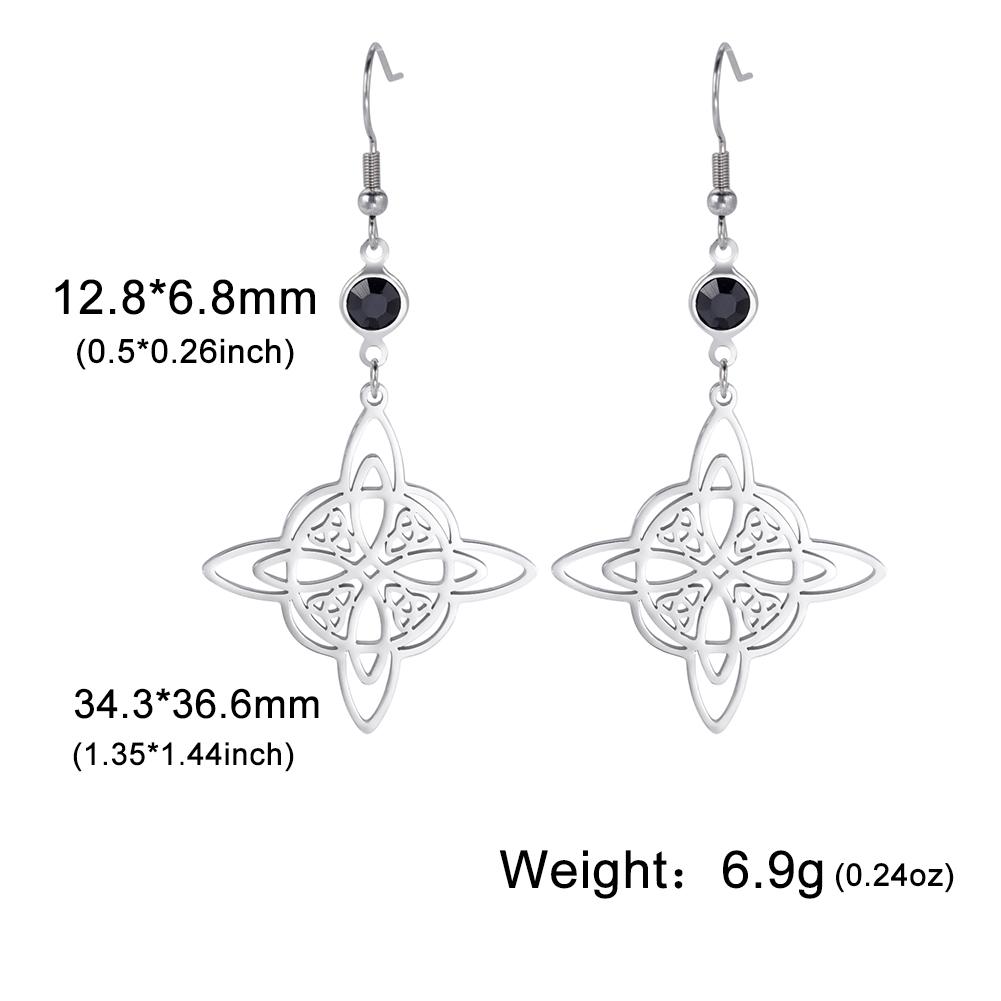 LIKGREAT Stainless Steel Witches Knot Stud Earrings for Women Irish Lucky Celtics Knot Amulet Earring Jewelry Gifts Wholesale