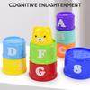 9pcs/set Kids Stack Cups Toys Early Educational Figures Letters Foldind Stack Cup Tower Baby Intelligence Training Toy Gifts
