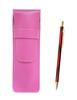 Pink Grained Leather Pen Case with a Marbled SD Pattern and a Metal Ballpoint Pen Set (red, SASP-SDMB-R)