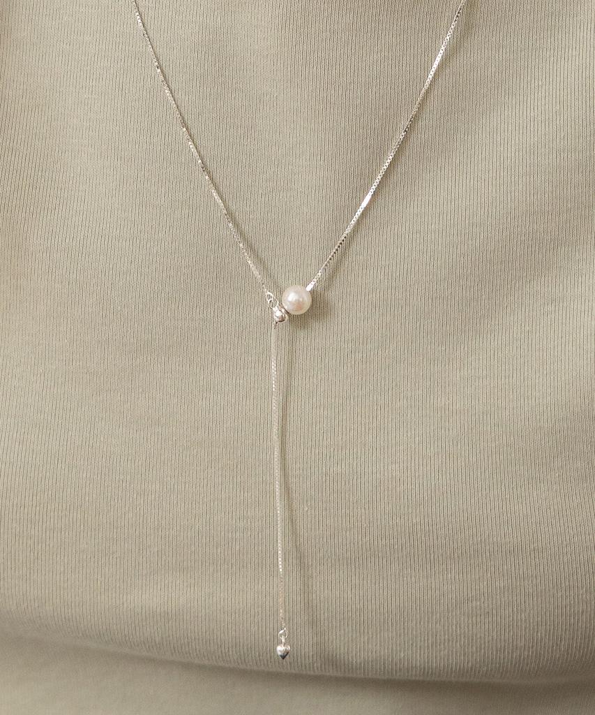 Tatiana (Silver 925) Freshwater Pearl Y-Line Long Necklace Nz2509