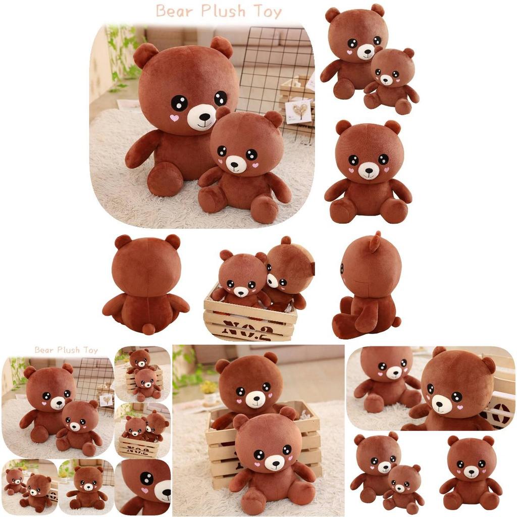 Cute Brown Bear Plush Toy Stuffed Animal Teddy Bear Doll Gift For Kids Girls