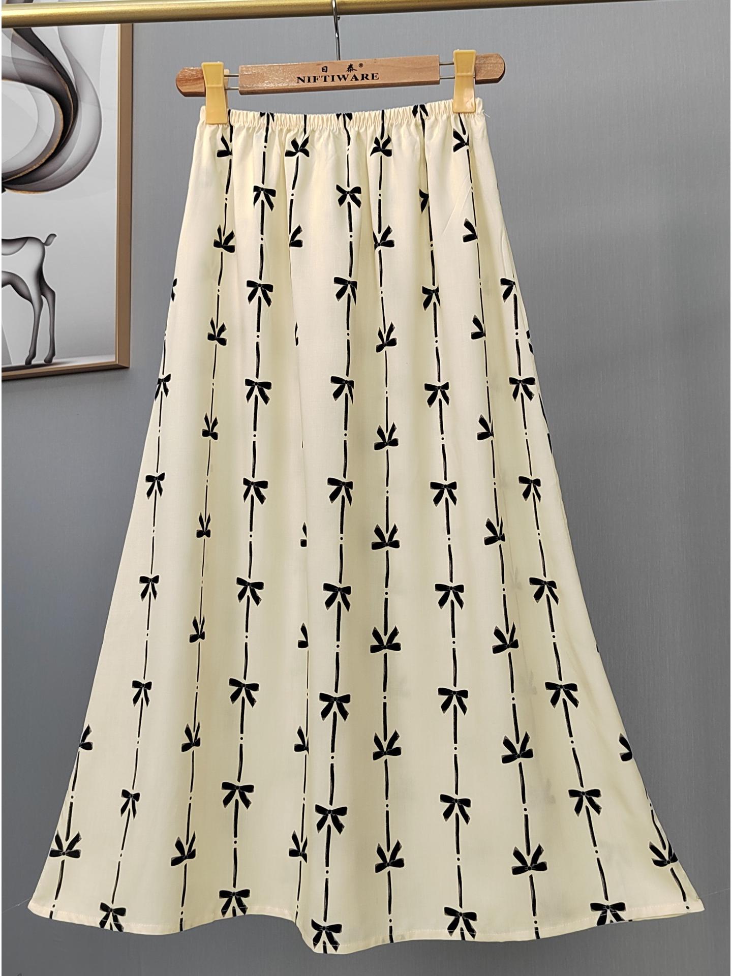 

Женская летняя хлопковая шелковая свободная юбка - Большие размеры, подходит для беременных, стиль для отдыха в Юго-Восточной Азии One Size (80-150 cm)