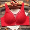 Red Floral Lace Wireless Bra for Women Comfort Support