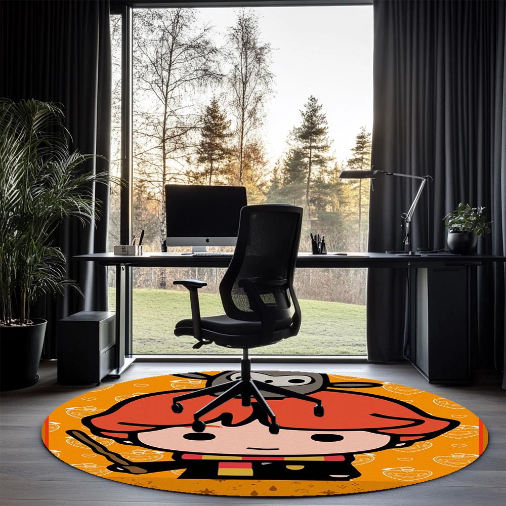 Harry Potter Printed Round Rug Carpet Chair Rug Area Rug Entryway Doormats,for Office Chair Living Room Bedroom Kitchen Room.