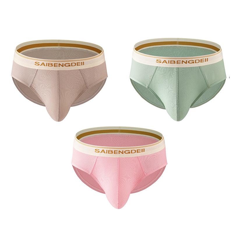 Men's Thin Breathable Sexy Triangle Underwear Men's Solid Color Simple Shorts